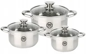 Zestawy garnków i patelni - Zestaw garnków MG home MODERNO 6 el. Steel Brushed - miniaturka - grafika 1