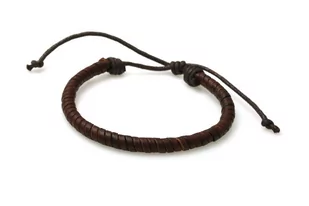 Bransoletka Pleciona Brązowa Skórzana - Bransoletki - miniaturka - grafika 1