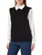 Kamizelki damskie - VERO MODA Damska kamizelka z dzianiny Vmolina Sl O-Neck Vest Noos, czarny, L - miniaturka - grafika 1