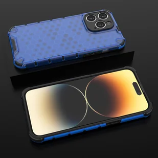 Honeycomb etui iPhone 14 Pro Max pancerny hybrydowy pokrowiec niebieskie - Etui i futerały do telefonów - miniaturka - grafika 16