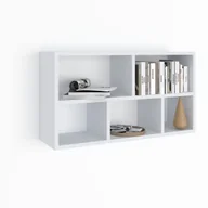 Półki do salonu - Połka Wisząca 4P Biała 80X50X20 Cm - Pozioma Lub Pionowa - miniaturka - grafika 1