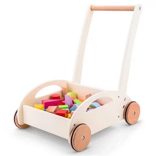 New Classic Toys Drewniany Pchacz Z Klockami - Chodziki - miniaturka - grafika 1