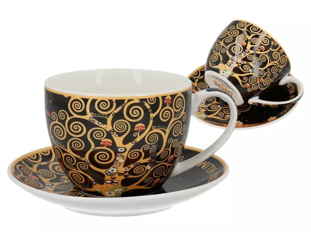 Filiżanka ze spodkiem 0,25 L Carmani - Gustav Klimt Drzewo Życia 33.532-8213
