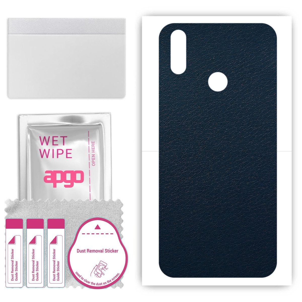 Folia naklejka skórka strukturalna na TYŁ do Realme 3i - Skóra Granatowa - apgo SKINS