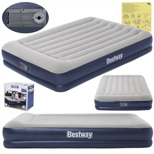 MATERAC DMUCHANY Z POMPKĄ 203x152x36 BESTWAY 67725 D805 - Materace turystyczne - miniaturka - grafika 1