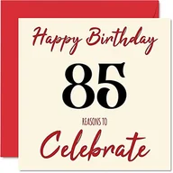 Kartki okolicznościowe i zaproszenia - Zabawne kartki na 85. urodziny dla mężczyzn i kobiet – powody – kartka urodzinowa dla taty mamy dziadka babci babci wujka cioci 145 mm x 145 mm kartki okolicznościowe, kartka na 85. urodziny - miniaturka - grafika 1