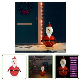 The Living Store Dekoracja świąteczna Ojciec Boże Narodzenie LED luksusowa tkanina 90 cm - Ozdoby bożonarodzeniowe - miniaturka - grafika 1