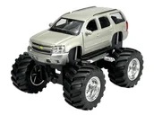 Samochody i pojazdy dla dzieci - WELLY MONSTER TRUCK 2008 CHEVROLET TAHOE SREBRNY 1:34 47002 - miniaturka - grafika 1