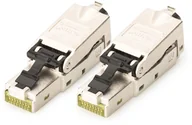 Pozostałe akcesoria sieciowe - Digitus CAT 6A Field Termination Plug, STP with dust cap, bend relief - 2 pcs., RJ-45, Silver, Male, Straight, Zinc, Cat6a DN-93631-2 - miniaturka - grafika 1
