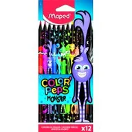 Przybory szkolne - Kredki Colorpeps Monster trójkątne 12 kol MAPED - miniaturka - grafika 1