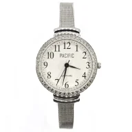 Zegarki damskie - Srebrny damski zegarek z bransoleta PACIFIC S6027 - miniaturka - grafika 1