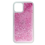 Etui i futerały do telefonów - Babaco Etui na telefon iPhone 11 PRO MAX płynny efekt brokatu, różowe - miniaturka - grafika 1