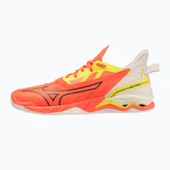Buty sportowe męskie - Buty do piłki ręcznej Mizuno Wave Mirage 5 nflame/black/bolt2(neon) - miniaturka - grafika 1