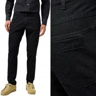 Spodnie męskie - Wrangler RIVER RinseBlack klasyczne czarne zwężane spodnie jeansowe W30 L32 - miniaturka - grafika 1