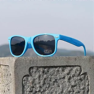 Klasyczne okulary przeciwsłoneczne z plastikową oprawką zarówno dla kobiet, jak i mężczyzn - czerwone, czarne, żółte, fioletowe, marki Vazrobe Nieb... - Okulary przeciwsłoneczne - miniaturka - grafika 1