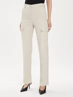 Spodnie damskie - Morgan Spodnie materiałowe 241-PAZZA.F Beżowy Slim Fit - miniaturka - grafika 1