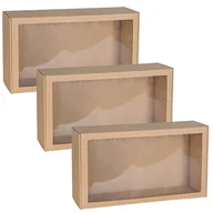 Zestawy upominkowe - Prostokątne pudełko fasonowe z okienkiem, pudełko prezentowe 55x30x15 cm x3 - miniaturka - grafika 1