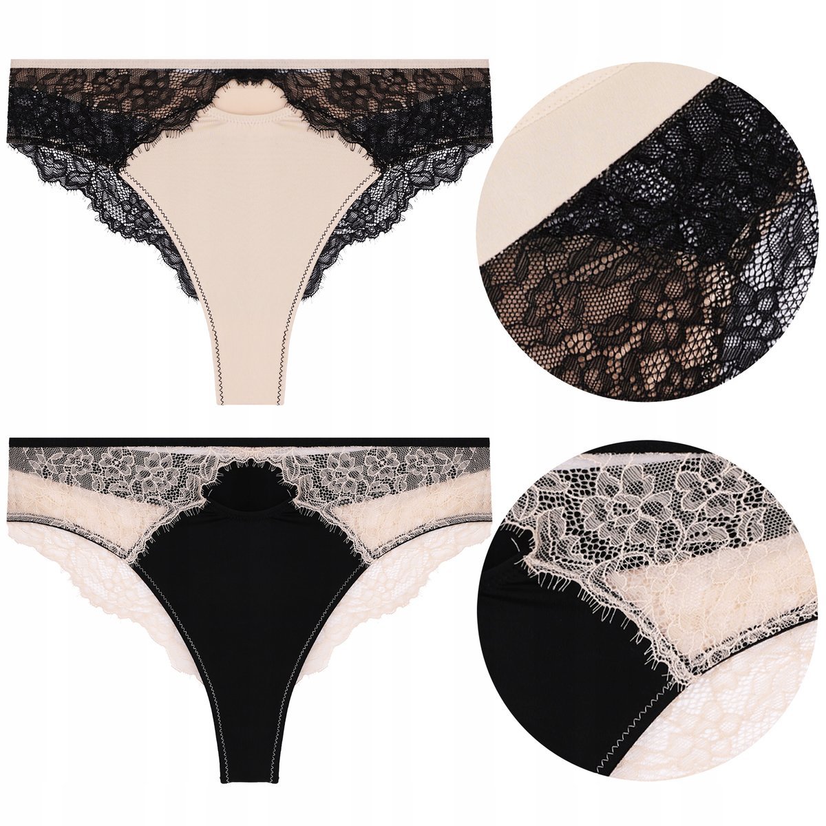 MAJTKI DAMSKIE Brazyliany Koronkowe 2 sztuki 2-PAK MORAJ r. M