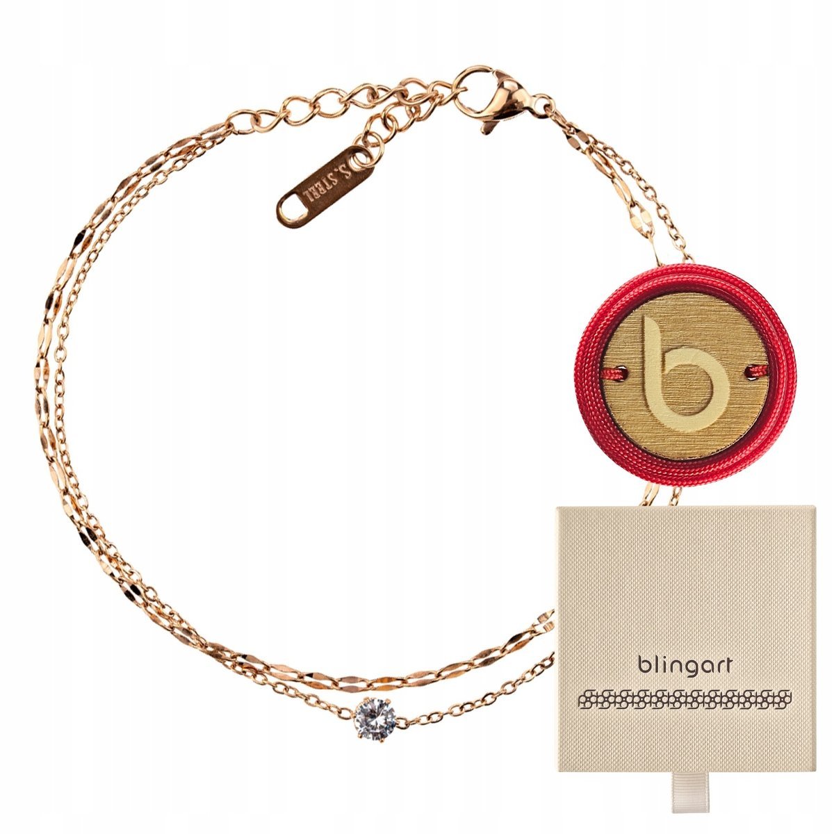 Bransoletka damska stal chirurgiczna pozłacana RoseGold regulowana BLINGART