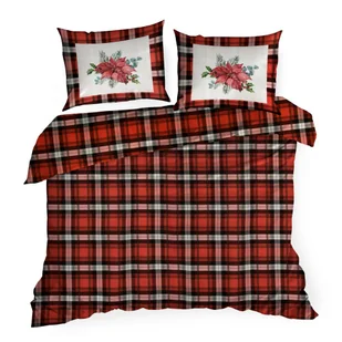 Komplet pościeli świątecznej BLISS 140x200 Eurofirany czerwony kratka gwiazda betlejemska - Pościel - miniaturka - grafika 1