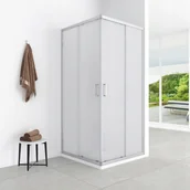 Kabiny prysznicowe - Aptel AQ.101-501110 / AQUAFORM / AZUL / KABINA KWADRATOWA 80/185 CHROM, SZKŁO MROŻONE FABRIC 5MM EASY CLEAN / - miniaturka - grafika 1