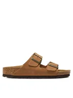 Klapki i japonki damskie - Birkenstock Klapki Arizona Leoi 1028401 Brązowy - miniaturka - grafika 1