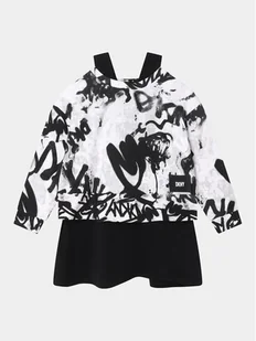 DKNY Sukienka dzianinowa D32888 D Czarny Regular Fit - Sukienki i spódniczki dla dziewczynek - miniaturka - grafika 1