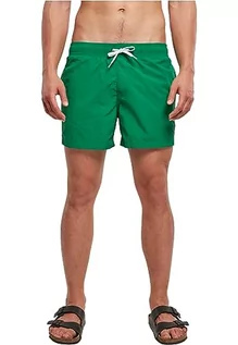 Spodenki damskie - Build your Brand Męskie szorty kąpielowe z nylonu dla mężczyzn z kieszeniami po bokach i na pośladkach, dostępne w wielu kolorach, rozmiary XS-5XL, zielony, L - grafika 1
