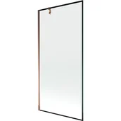 Parawany nawannowe - Mexen Next parawan nawannowy 1-skrzydłowy 90 x 150 cm, czarny wzór, różowe złoto - miniaturka - grafika 1