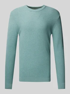 Sweter z dzianiny o kroju regular fit z prążkowanym, okrągłym dekoltem - Swetry męskie - miniaturka - grafika 1