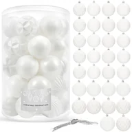 Bombki - Bombki choinkowe 30 szt. białe 8 cm ozdoby choinkowe CA0878 - miniaturka - grafika 1