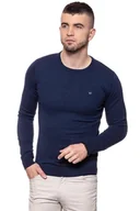 Swetry męskie - Wrangler, Sweter męski, Crew Knit Navy W85674Q35, rozmiar M - miniaturka - grafika 1