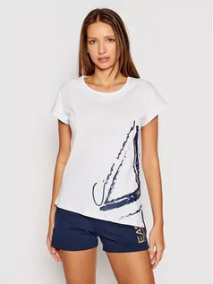 Koszulki i topy damskie - Emporio Armani EA7 T-Shirt 3KTT44 TJ4PZ 1100 Biały Regular Fit - grafika 1