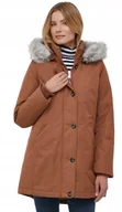 Kurtki damskie - TOMMY HILFIGER KURTKA DAMSKA PARKA BRĄZOWA Z KAPTUREM I FUTERKIEM XL JYA - miniaturka - grafika 1