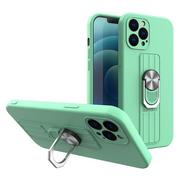 Etui i futerały do telefonów - Hurtel Ring Case silikonowe etui z uchwytem na palec i podstawką do iPhone 12 Pro miętowy - miniaturka - grafika 1