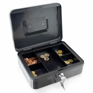 Kasetka na pieniądze metalowa ciemnoszara 25cm kasetka transportowa - Sejfy i kasy pancerne - miniaturka - grafika 2