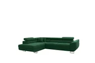 Narożniki - Narożnik FALIO L z funkcją spania w nowoczesnym stylu do salonu i pokoju - Ciemnozielony - Lewy - miniaturka - grafika 1
