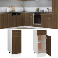 Szafki do salonu - Lumarko Dolna szafka z szufladą, brązowy dąb, 30x46x81,5 cm - miniaturka - grafika 1