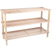 Inne meble do salonu - PÓŁKI REGAŁ NA BUTY 3 POZIOMY DREWNIANY ALPINA - miniaturka - grafika 1