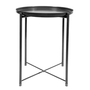 Stolik okrągły metalowy w stylu Loft - czarny - Ławy i stoliki kawowe - miniaturka - grafika 1