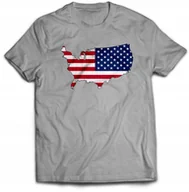 Koszulki męskie - Koszulka męska USA-002 szara r.L - miniaturka - grafika 1