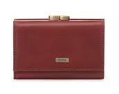 Portfele - OCHNIK PL-189-41 czerwony skórzany portfel damski z biglem i zatrzaskiem PL-189-41 - miniaturka - grafika 1