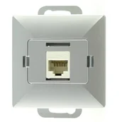 Gniazdka elektryczne - Abex Perła srebrny gniazdo telefoniczno-komputerowe GTP-10P GTP-10P-srebrny - miniaturka - grafika 1