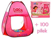 Namioty i tipi dla dzieci - JKM ZA1298 Dora Kolorowy NAMIOT OGRODOWY + 100 kulek - miniaturka - grafika 1