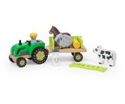 Łamigłówki - Viga 44680 Drewniany traktor z przyczepką i zwierzętami - miniaturka - grafika 1
