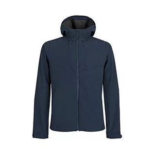 Kurtki męskie - Mammut Męska kurtka softshell Sapuen z kapturem, granatowa, L 1011-01050 - grafika 1