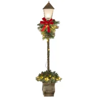 Oświetlenie świąteczne - Outsunny 150 cm lampion bożonarodzeniowy lampki choinkowe z lampkami LED szyszki sosnowe jagody kokarda na przyjęcie bożonarodzeniowe metalowa zieleń - miniaturka - grafika 1
