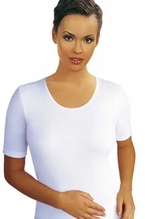 Bielizna nocna - Klasyczna gładka bluzka z krótkim rękawkiem Nina XXL - grafika 1