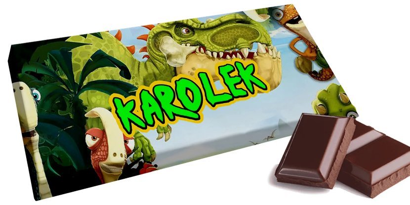 Czekolada GIGANTOZAUR - Słodki prezent na Twoje imię Personalizowana