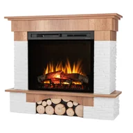 Kominki elektryczne - Warmtec Kominek elektryczny narożny 28" XHD grzewczy LED 1400W dekor dąb pilot Porto - miniaturka - grafika 1